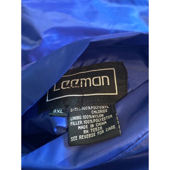 VGUC Leeman Men's Reversible Winter Puffy Coat Black/Blue Drawstring Size 3XL - Picture 4 of 6